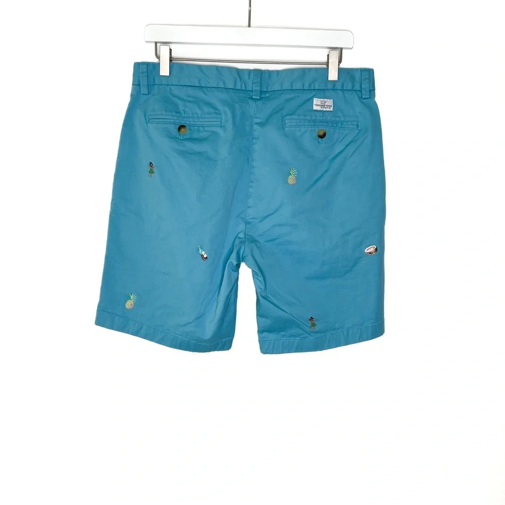 Vineyard Vines Shorts Blue Chino Stretch Breaker Shorts Hawaii Coconut - Picture 8 of 8